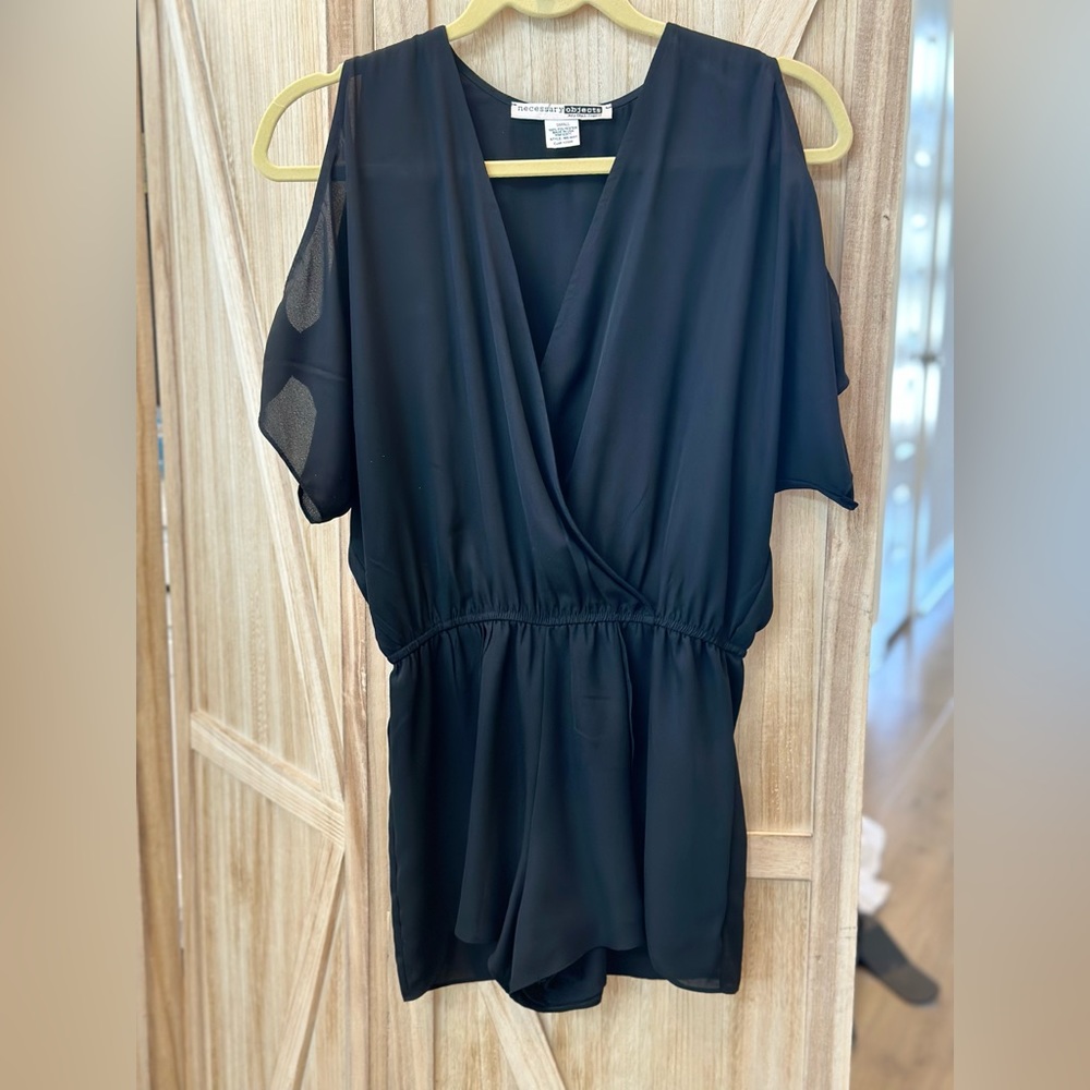 Black Cold Shoulder Romper